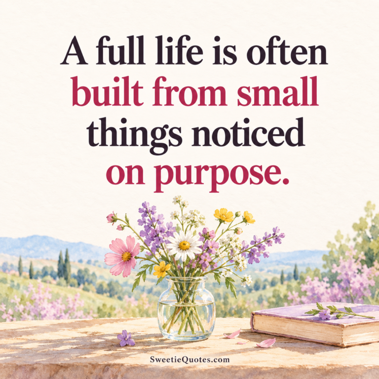 A full life is often built from small things noticed on purpose.