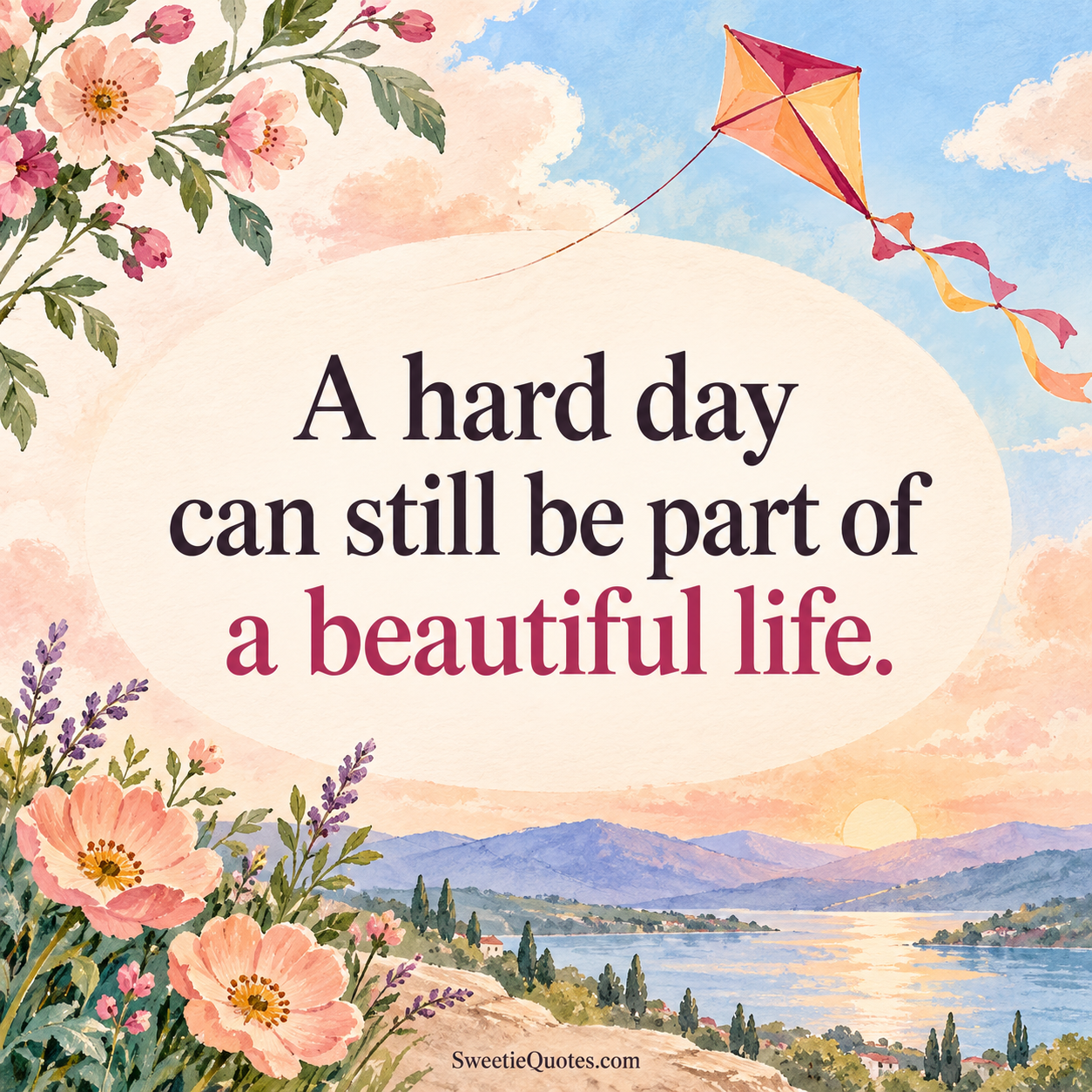 A hard day can still be part of a beautiful life.
