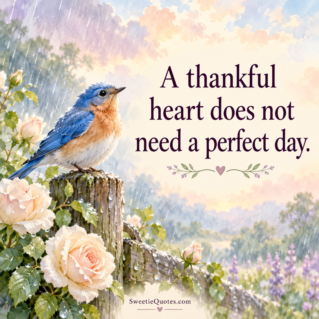 A thankful heart does not need a perfect day.
