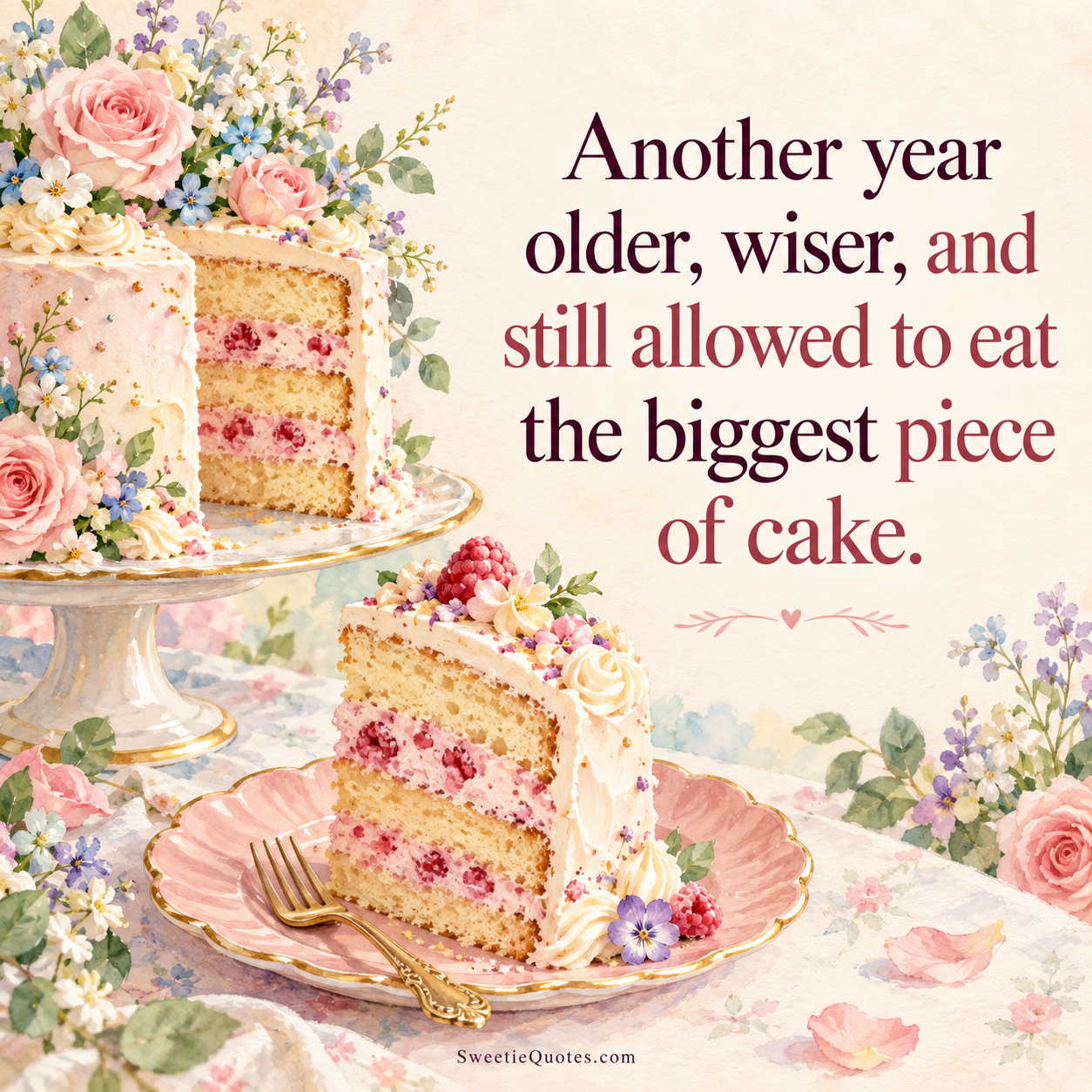 Another year older, wiser, and still allowed to eat the biggest piece of cake.