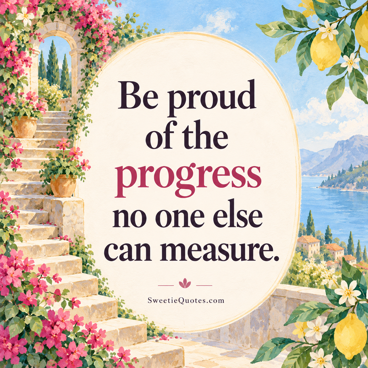 Be proud of the progress no one else can measure.