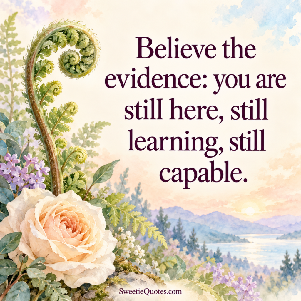 Believe the evidence: you are still here, still learning, still capable.