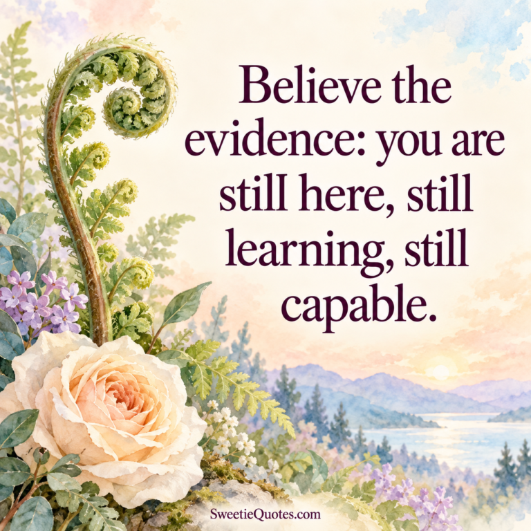 Believe the evidence: you are still here, still learning, still capable.