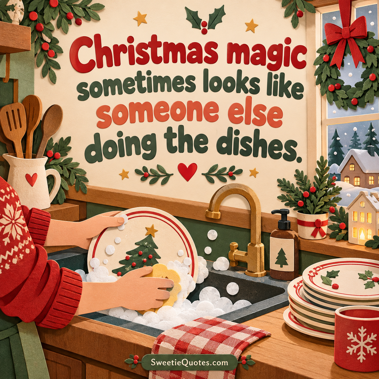 Christmas magic sometimes looks like someone else doing the dishes.