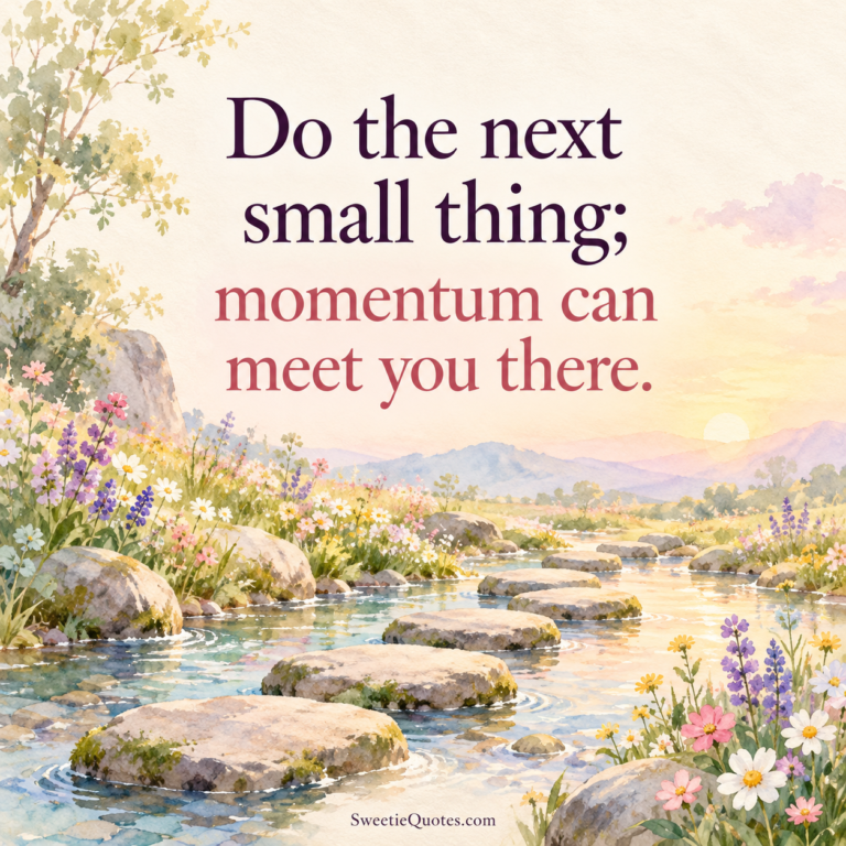 Do the next small thing; momentum can meet you there.