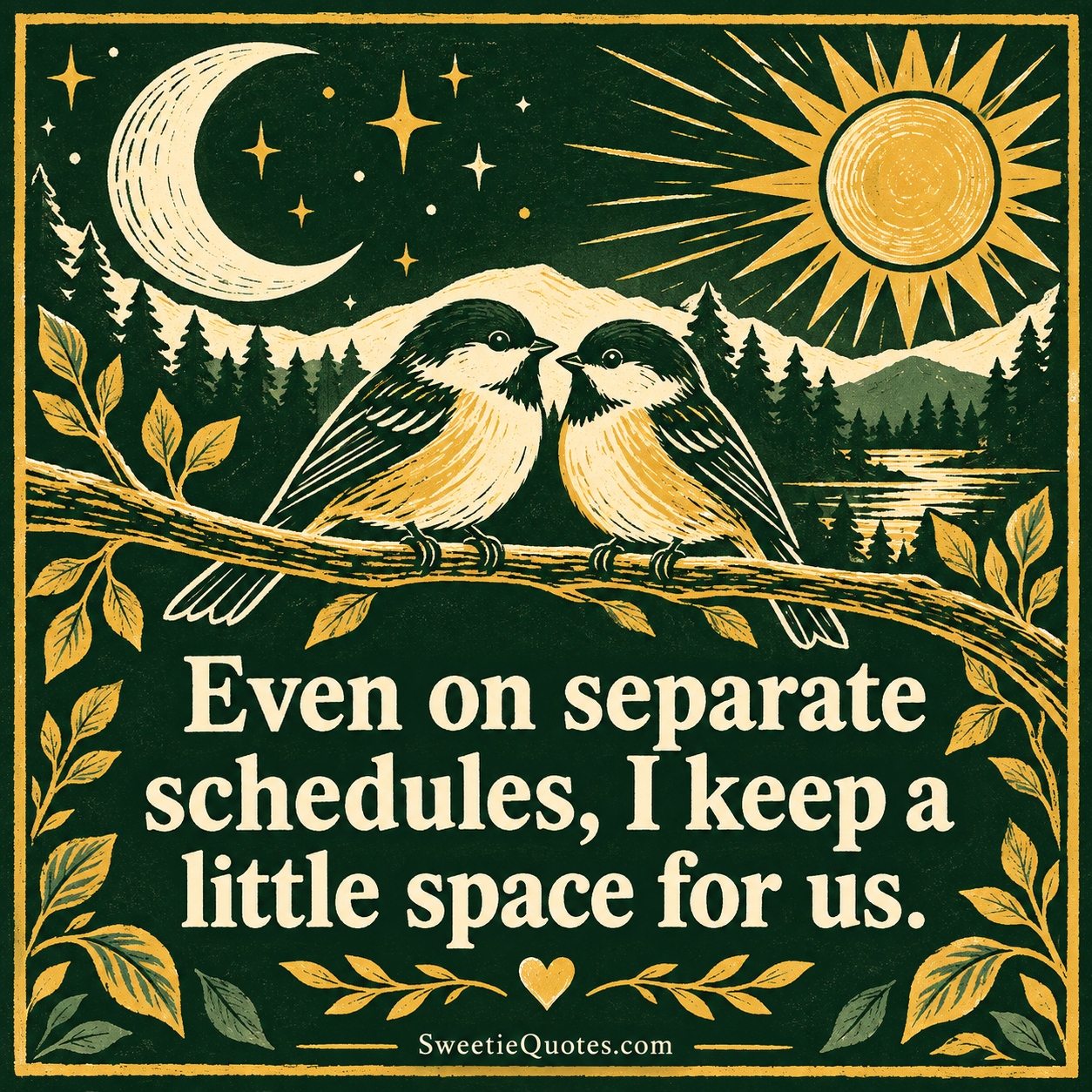 Even on separate schedules, I keep a little space for us.