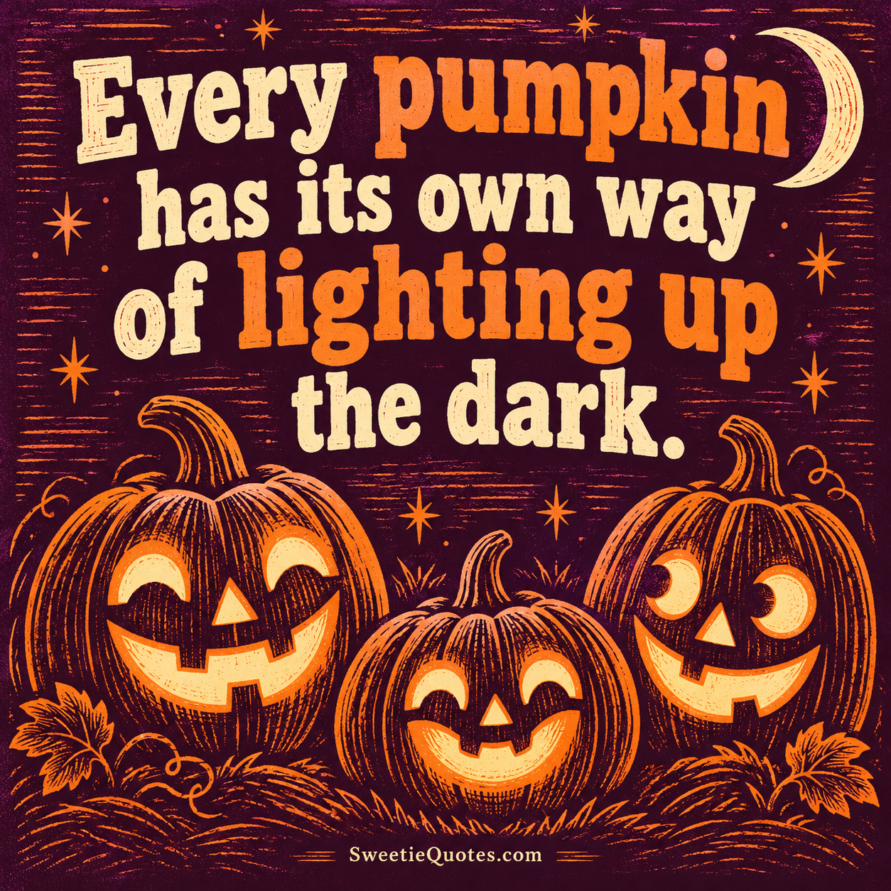 Every pumpkin has its own way of lighting up the dark.