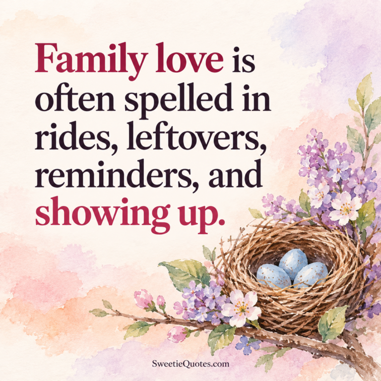 Family love is often spelled in rides, leftovers, reminders, and showing up.