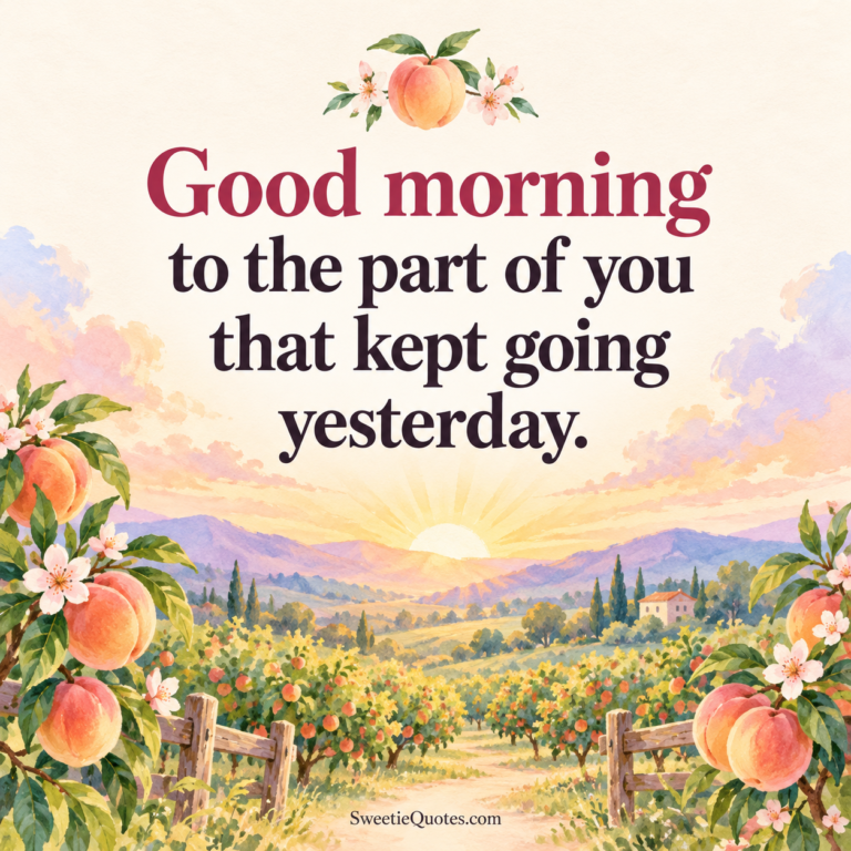 Good morning to the part of you that kept going yesterday.