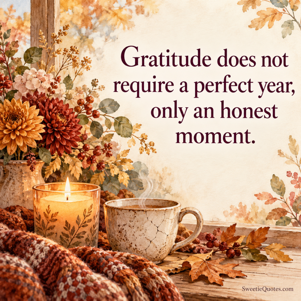 Gratitude does not require a perfect year, only an honest moment.