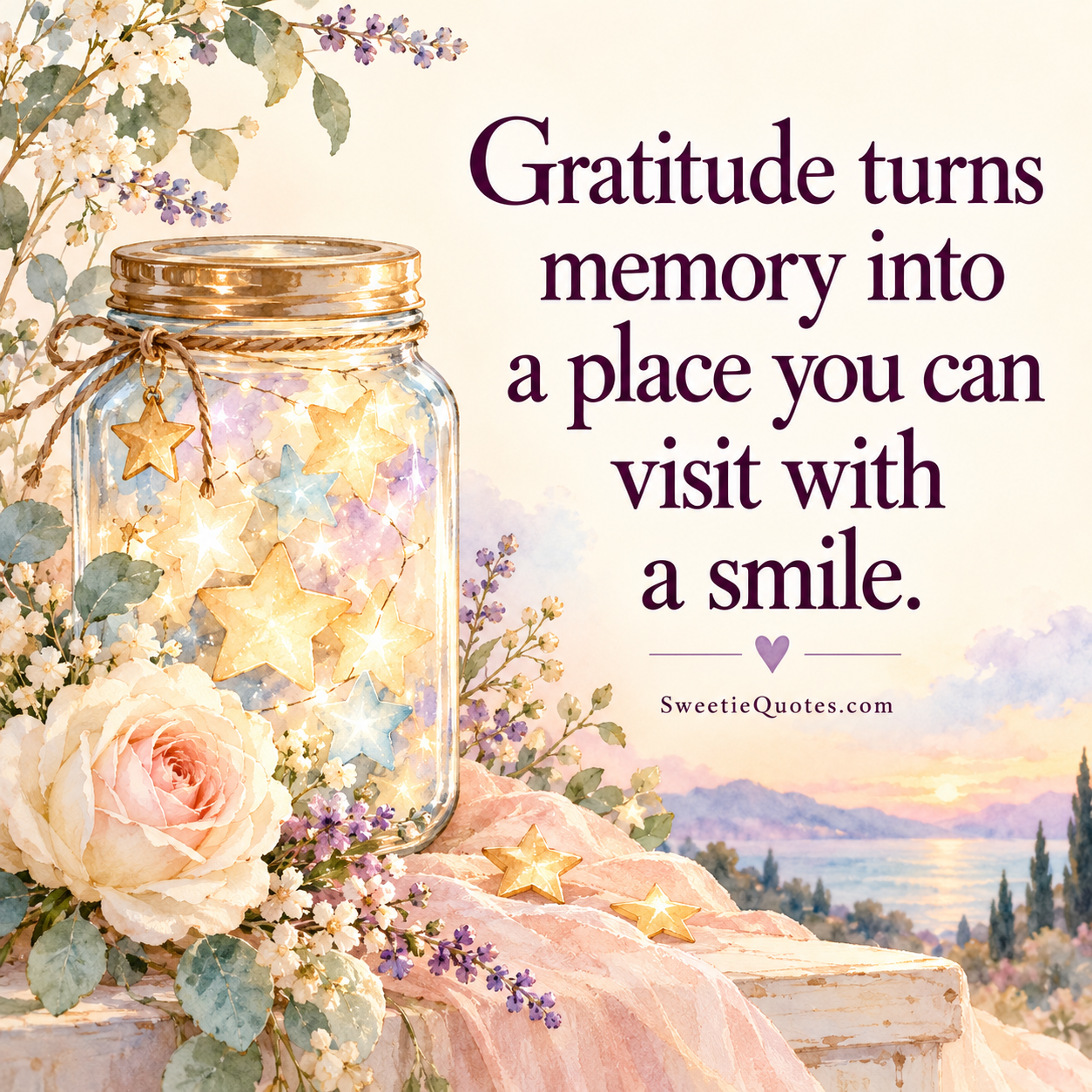 Gratitude turns memory into a place you can visit with a smile.