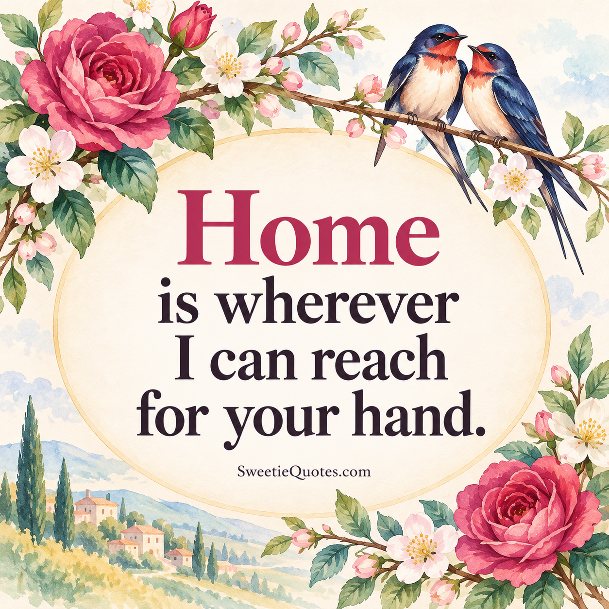 Home is wherever I can reach for your hand.