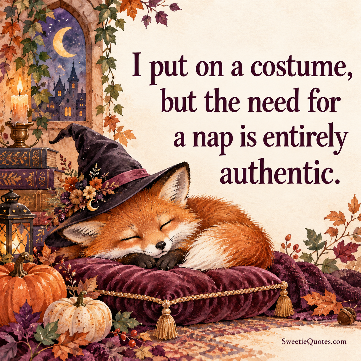 I put on a costume, but the need for a nap is entirely authentic.