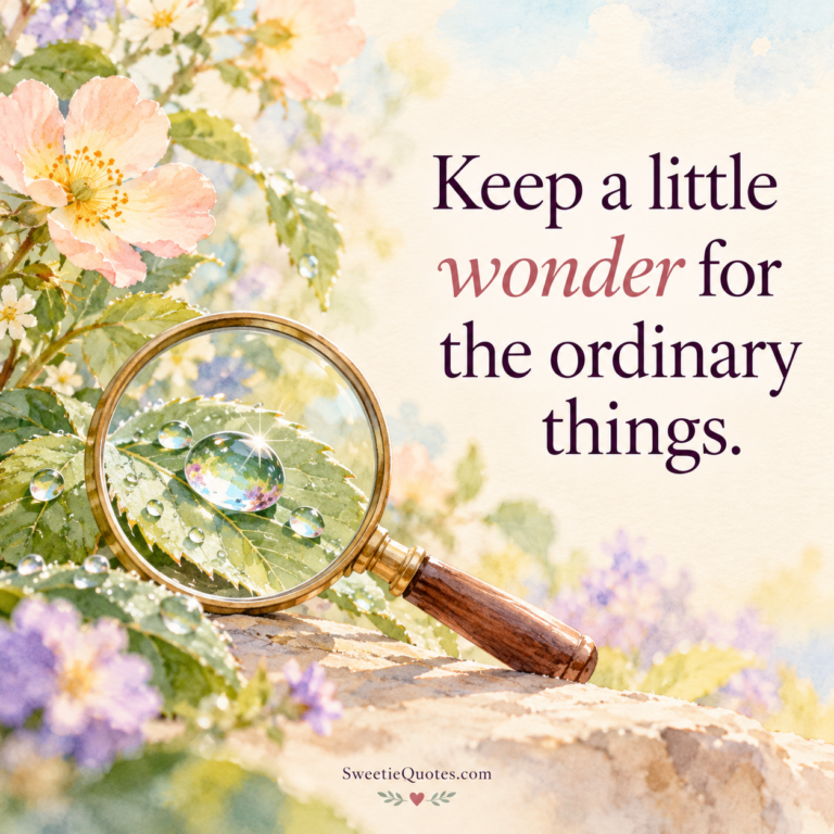Keep a little wonder for the ordinary things.