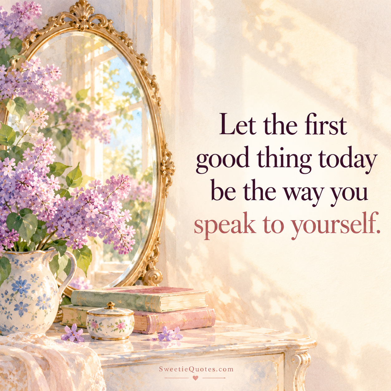 Let the first good thing today be the way you speak to yourself.