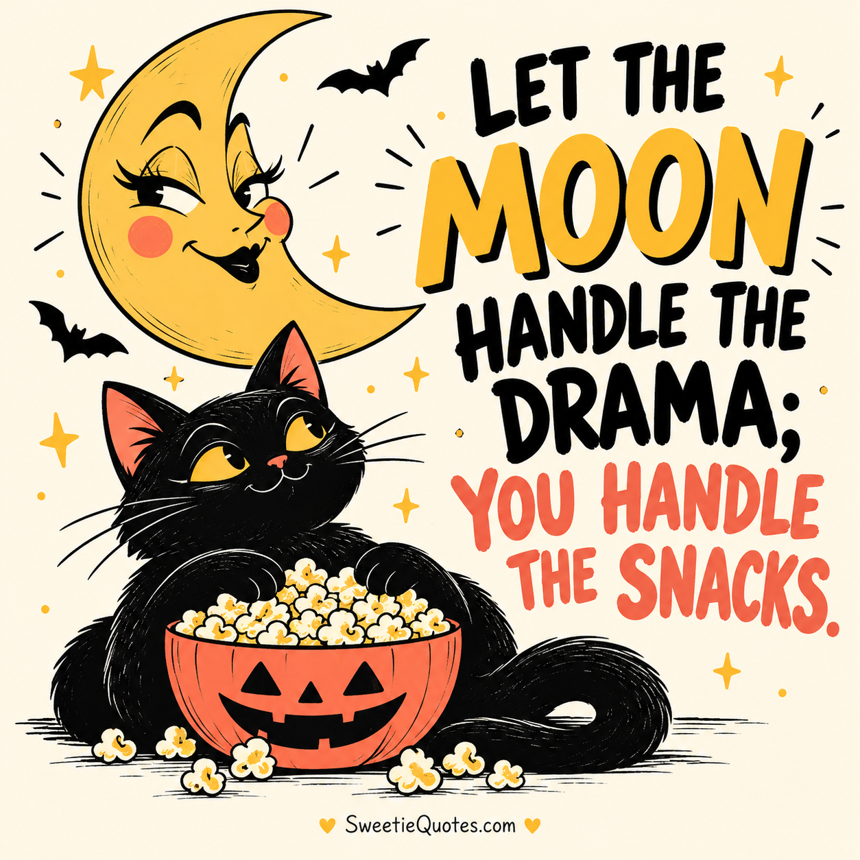 Let the moon handle the drama; you handle the snacks.