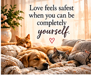 Love feels safest when you can be completely yourself.