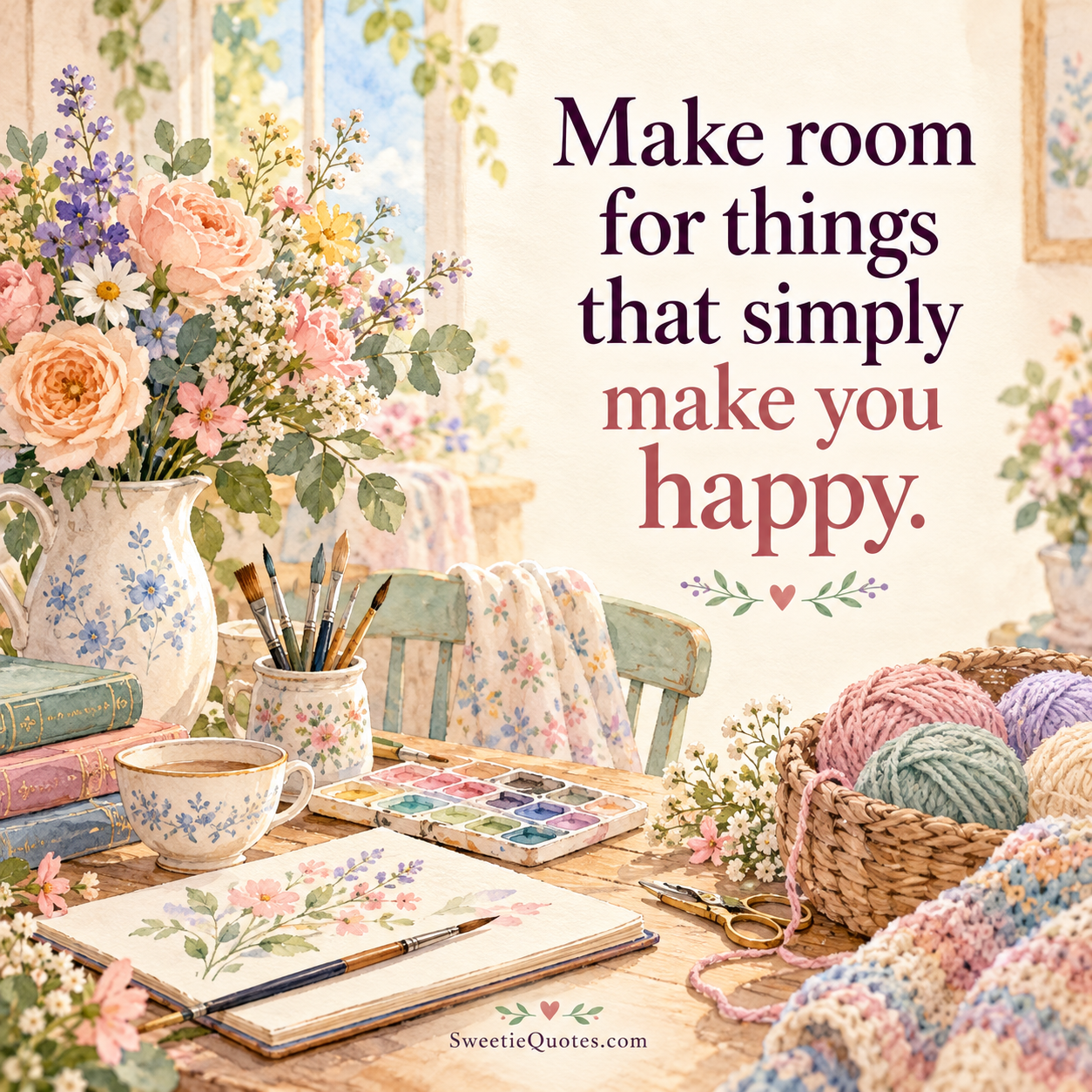 Make room for things that simply make you happy.