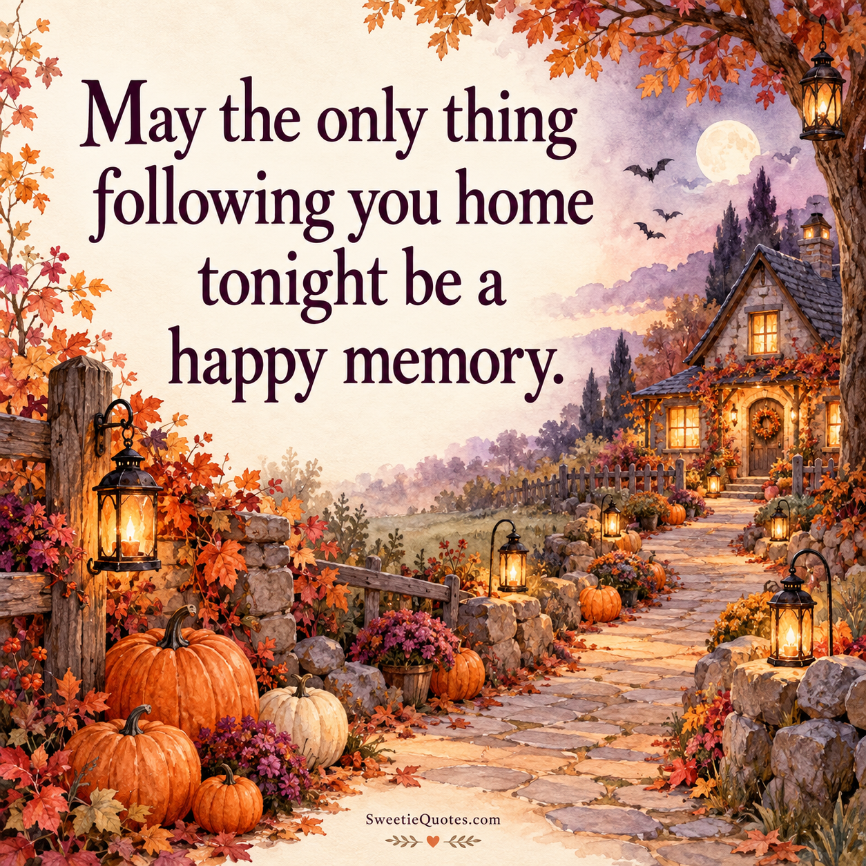 May the only thing following you home tonight be a happy memory.