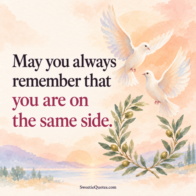 May you always remember that you are on the same side.