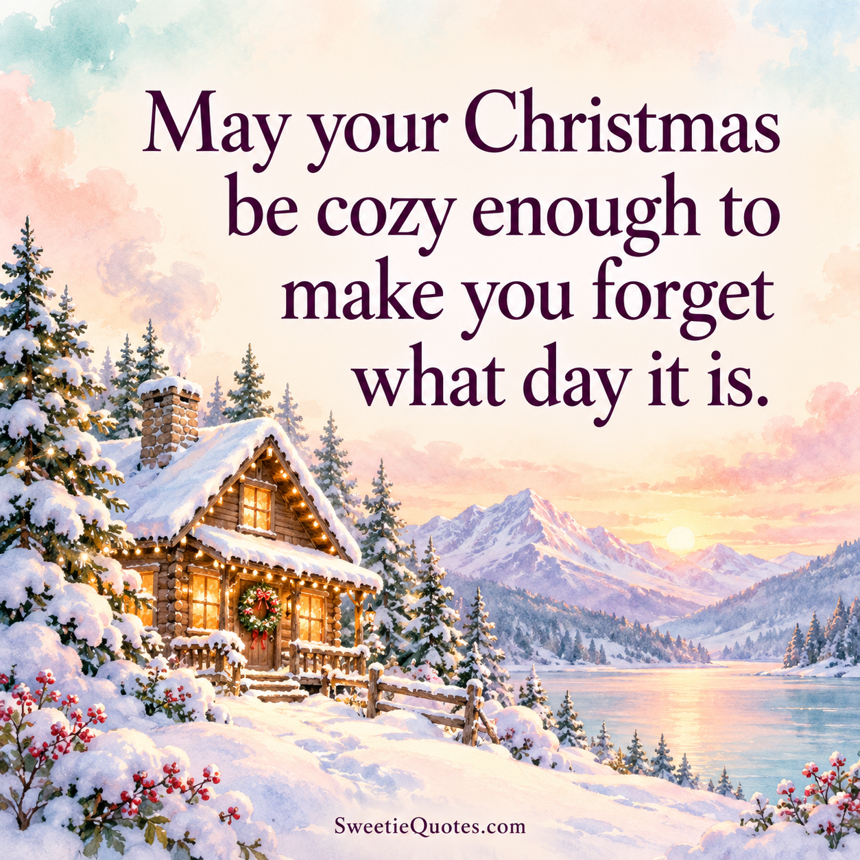 May your Christmas be cozy enough to make you forget what day it is.