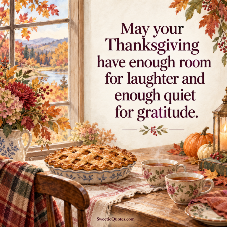 May your Thanksgiving have enough room for laughter and enough quiet for gratitude.