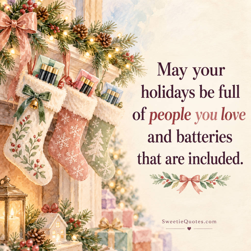 May your holidays be full of people you love and batteries that are included.