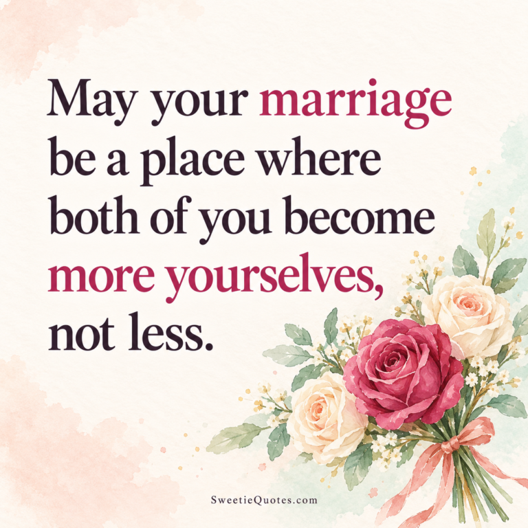 May your marriage be a place where both of you become more yourselves, not less.