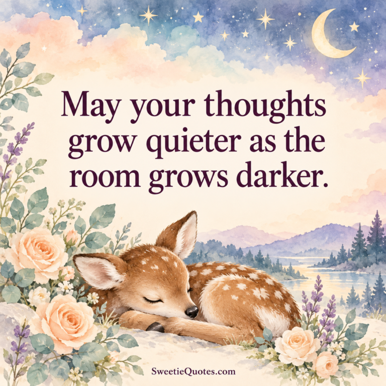 May your thoughts grow quieter as the room grows darker.