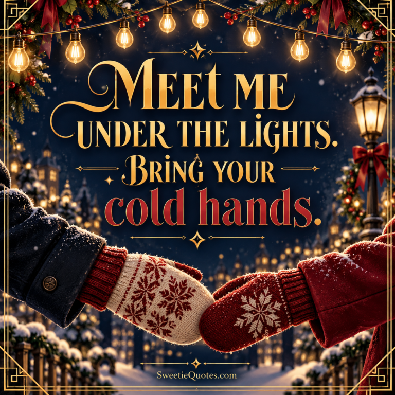 Meet me under the lights. Bring your cold hands.