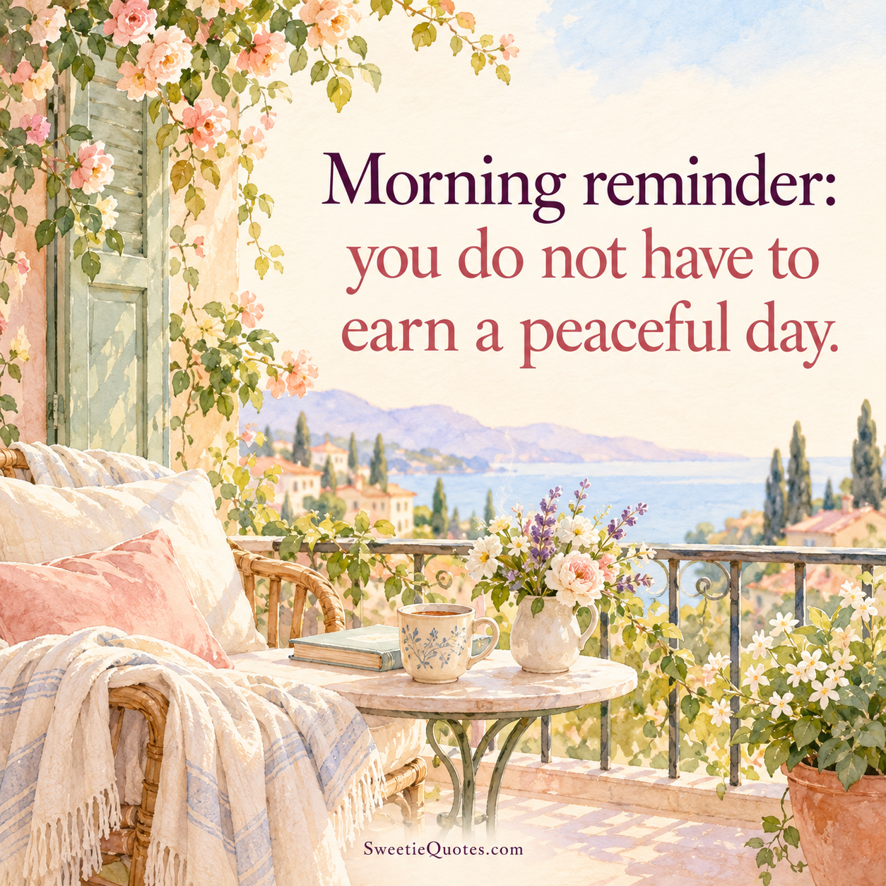 Morning reminder: you do not have to earn a peaceful day.