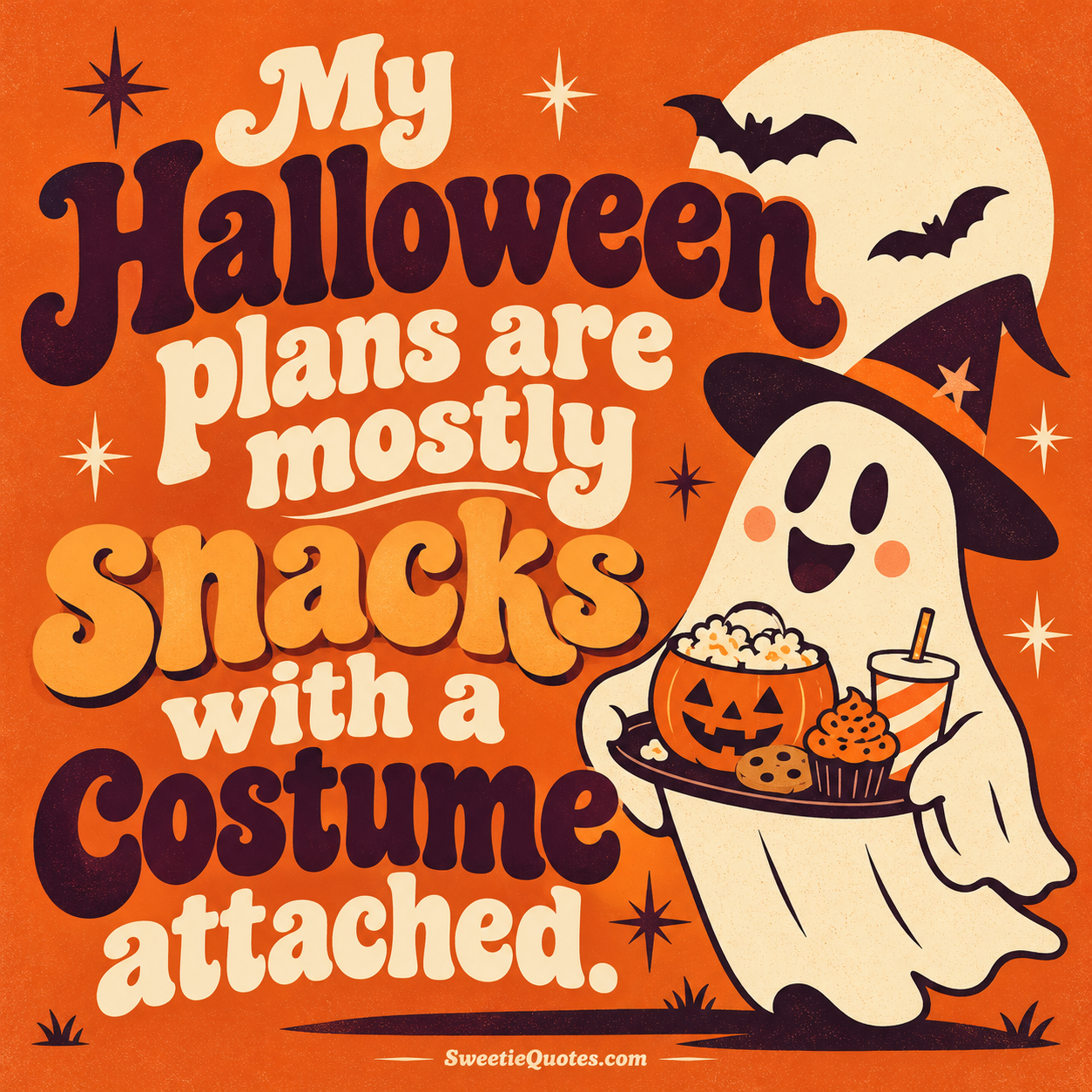 My Halloween plans are mostly snacks with a costume attached.
