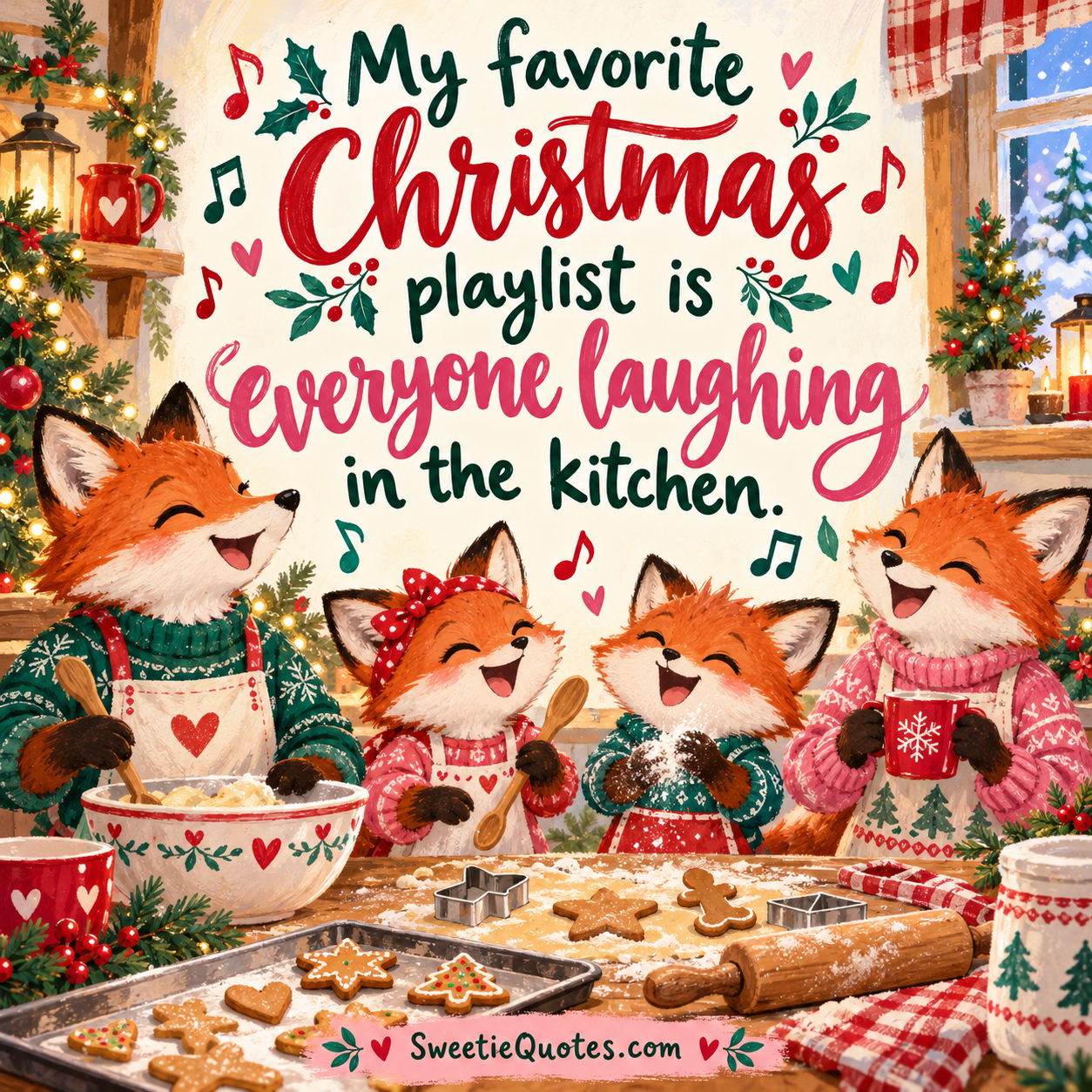 My favorite Christmas playlist is everyone laughing in the kitchen.