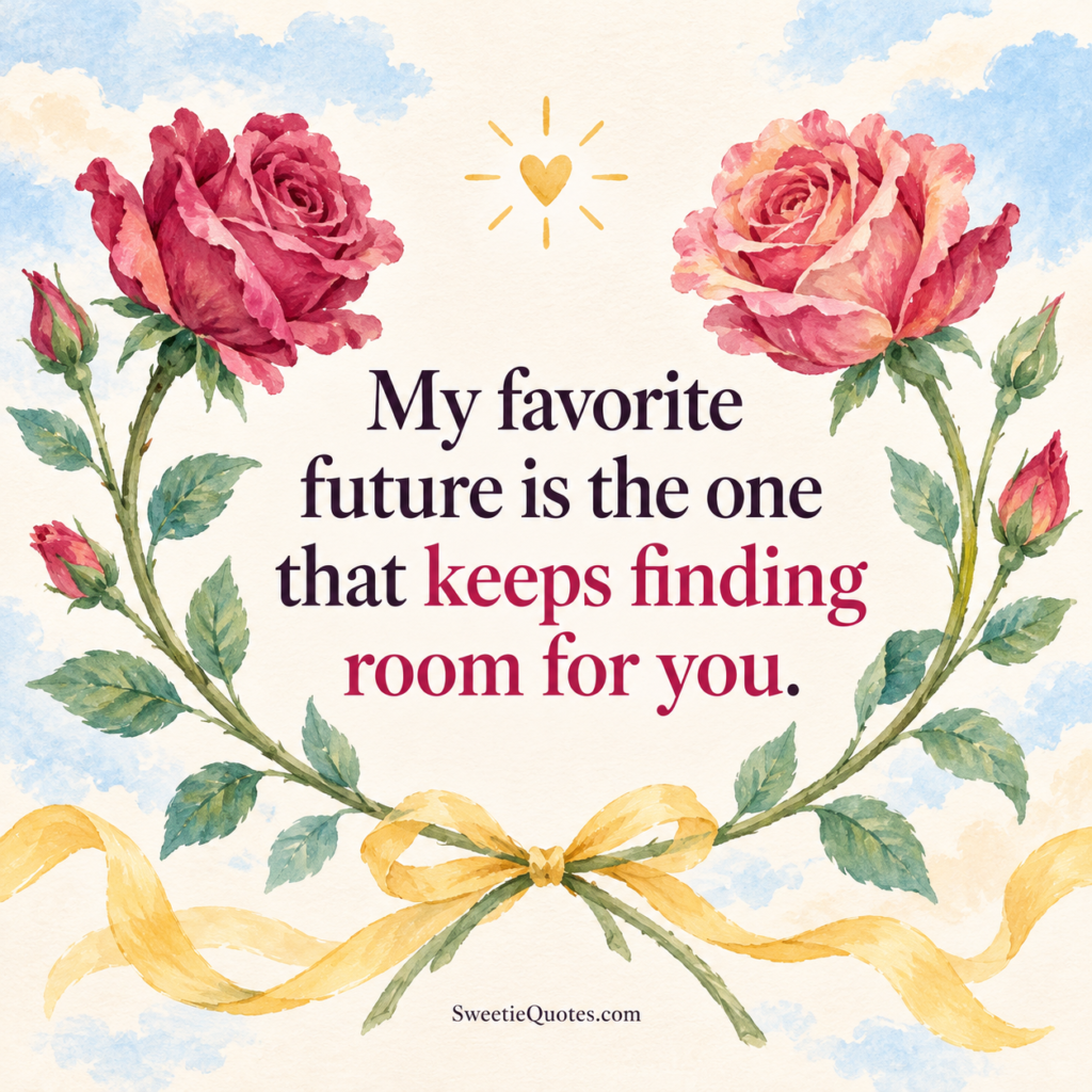 My favorite future is the one that keeps finding room for you.