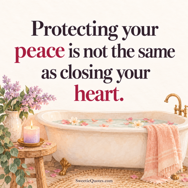 Protecting your peace is not the same as closing your heart.
