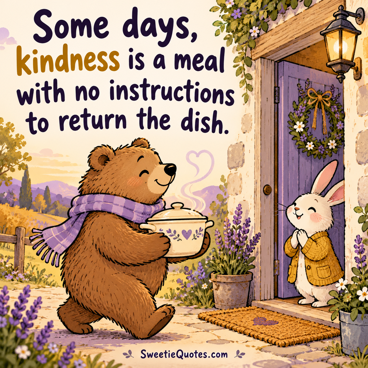 Some days, kindness is a meal with no instructions to return the dish.