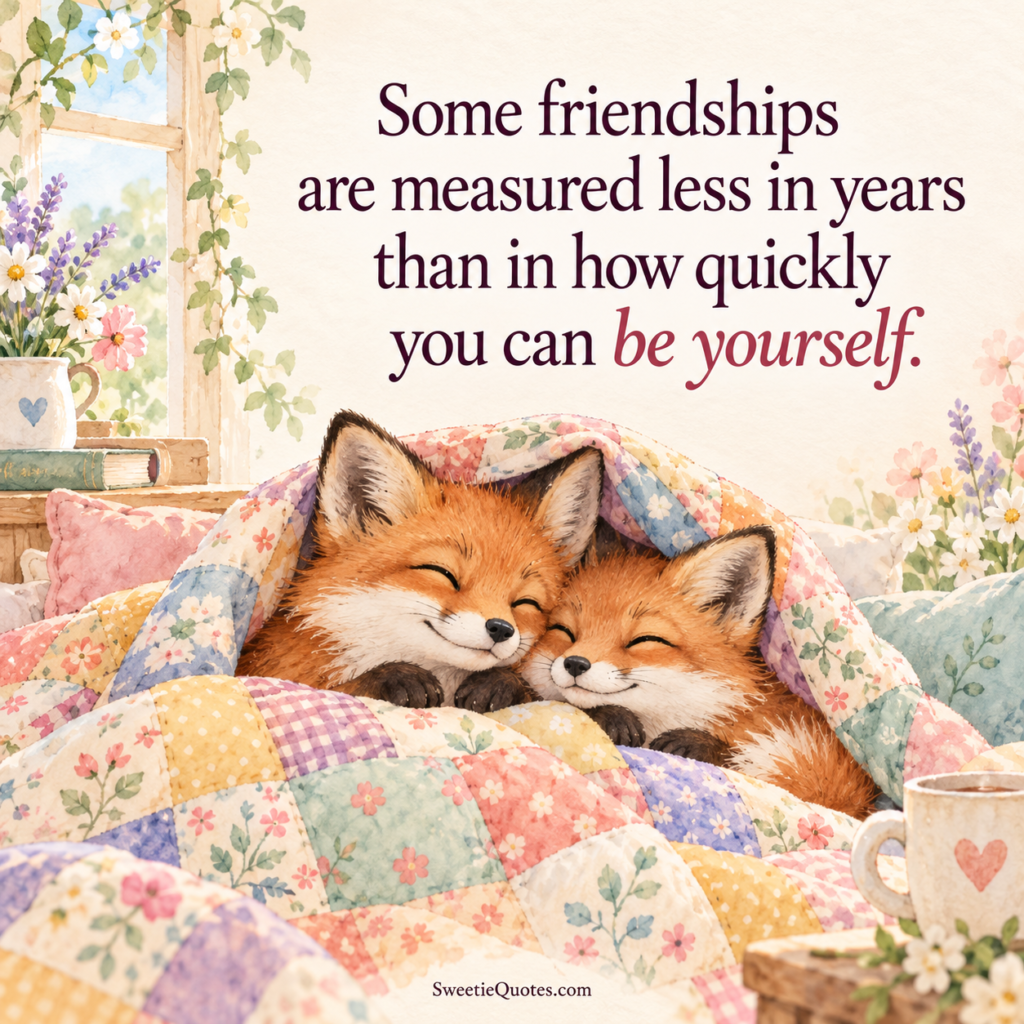 Some friendships are measured less in years than in how quickly you can be yourself.
