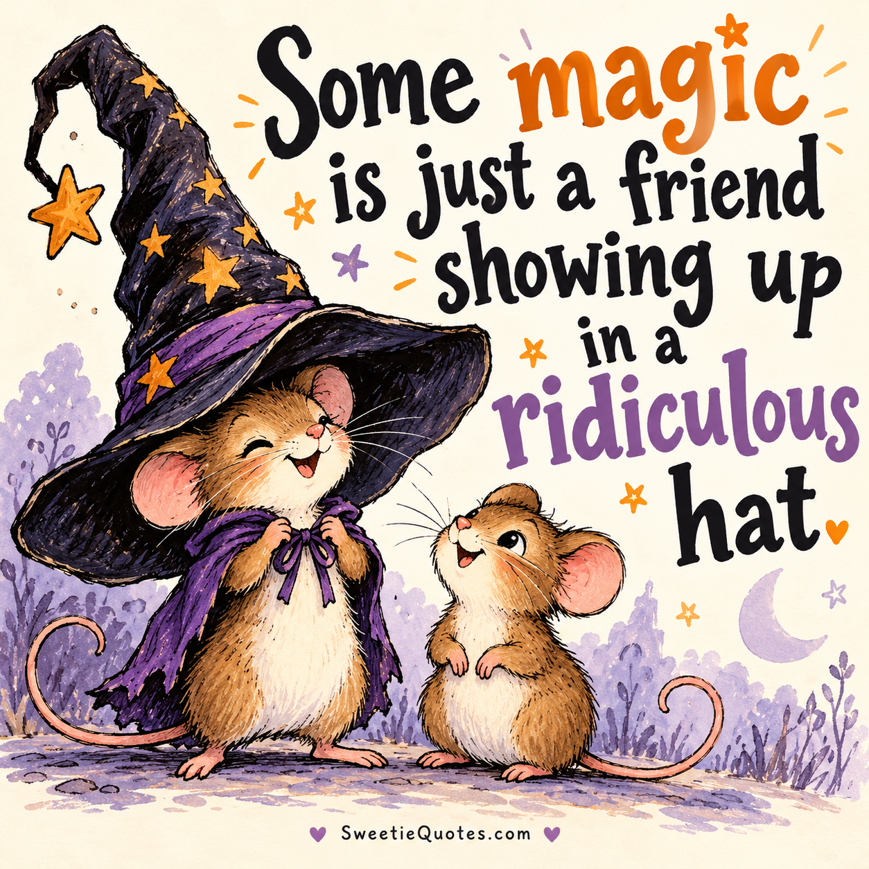 Some magic is just a friend showing up in a ridiculous hat.