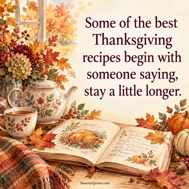 Some of the best Thanksgiving recipes begin with someone saying, stay a little longer.