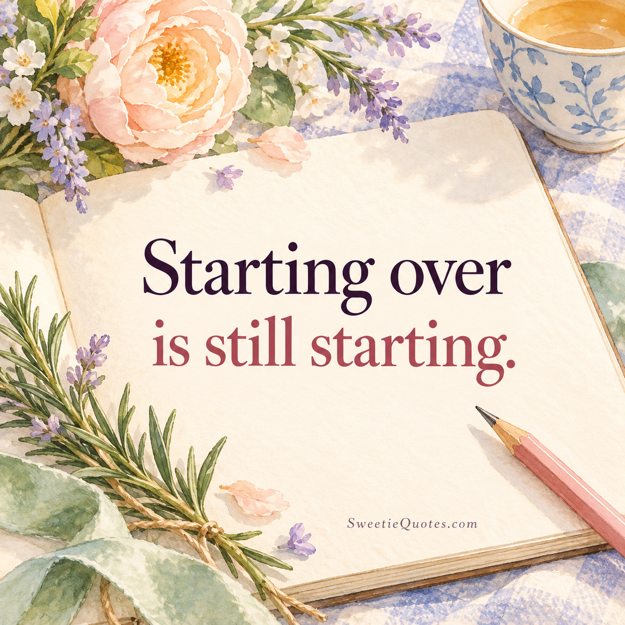Starting over is still starting.