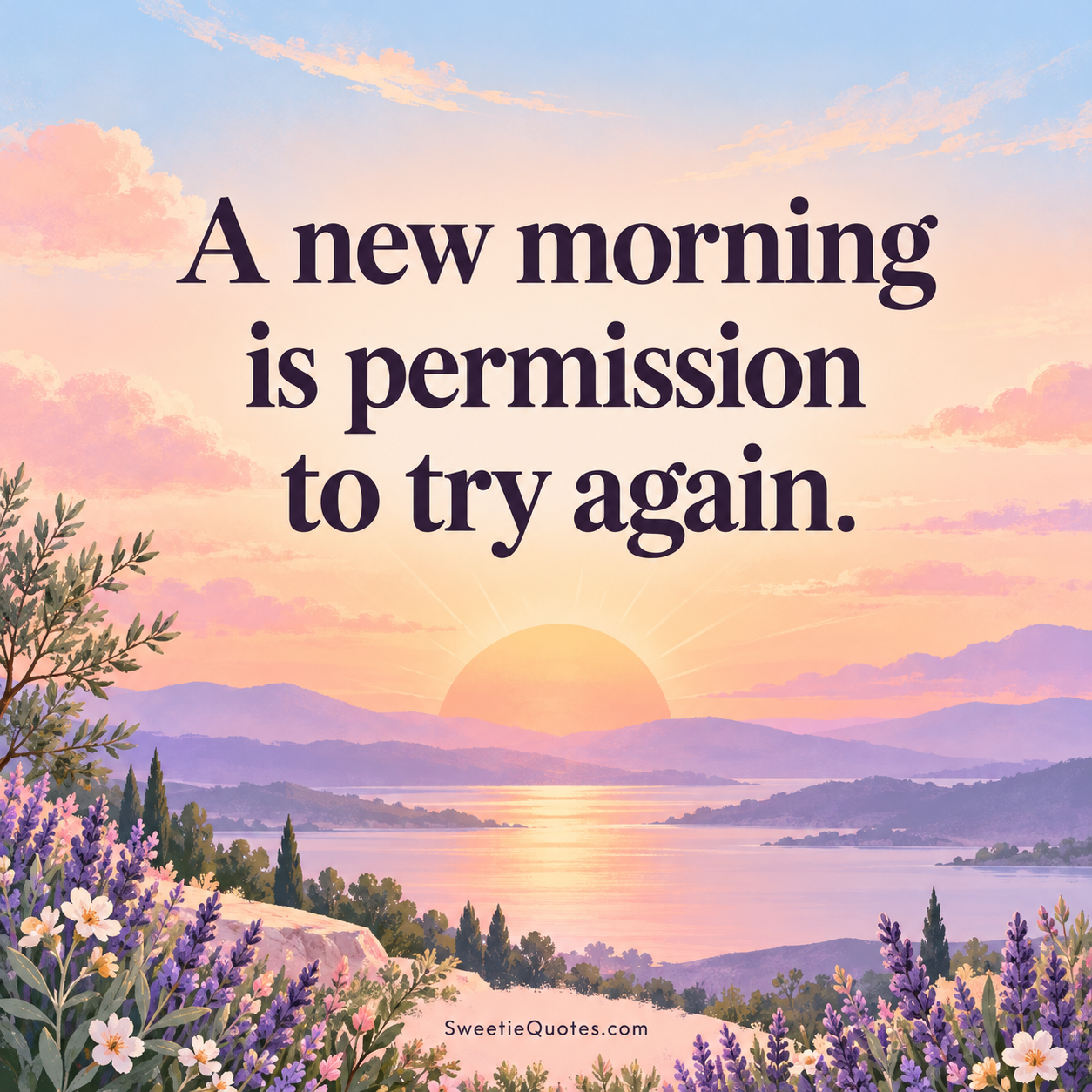 A new morning is permission to try again.
