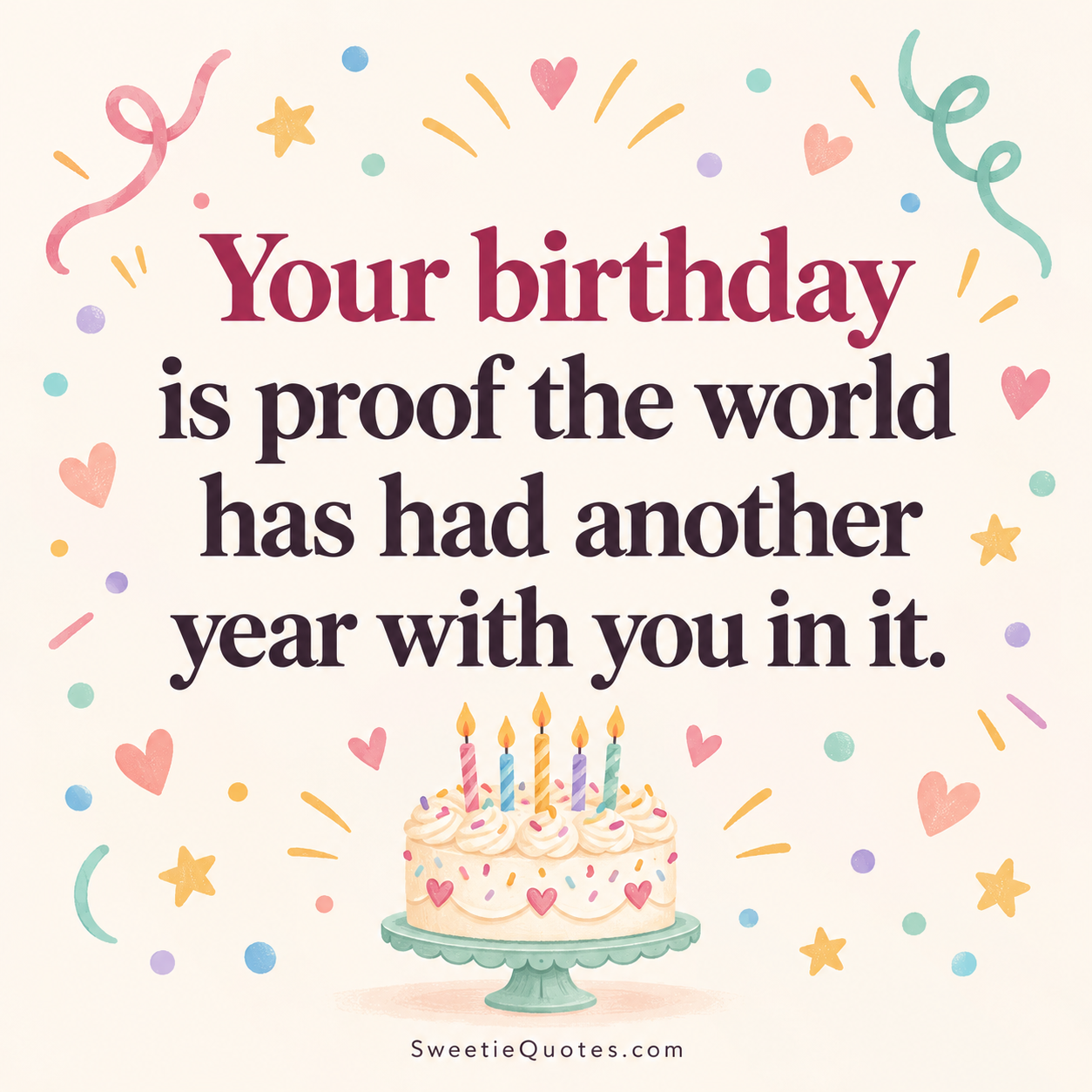 Your birthday is proof the world has had another year with you in it.