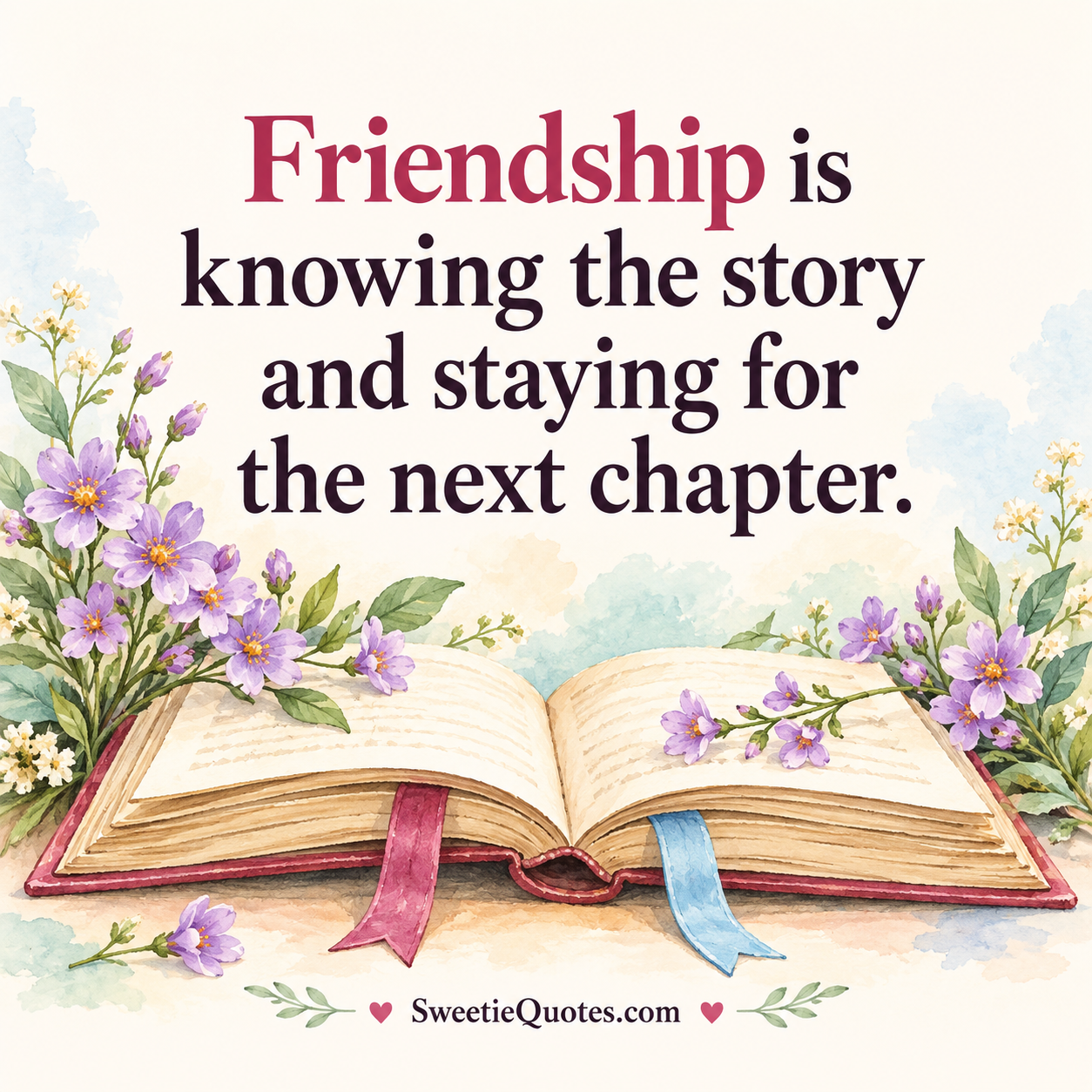 Friendship is knowing the story and staying for the next chapter.