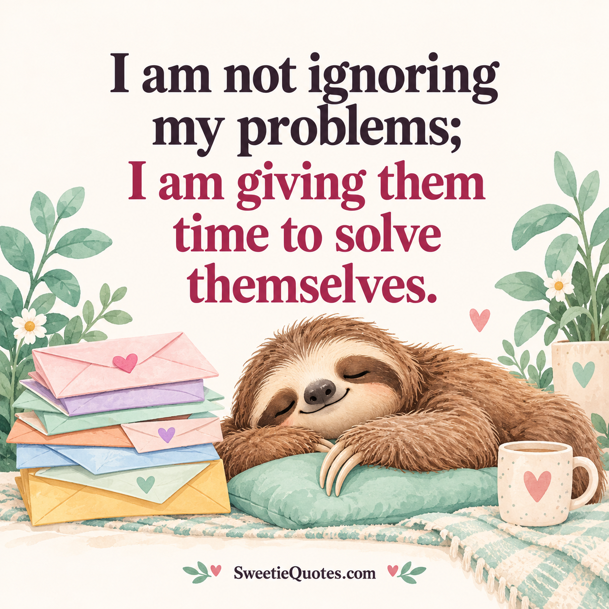 I am not ignoring my problems; I am giving them time to solve themselves.