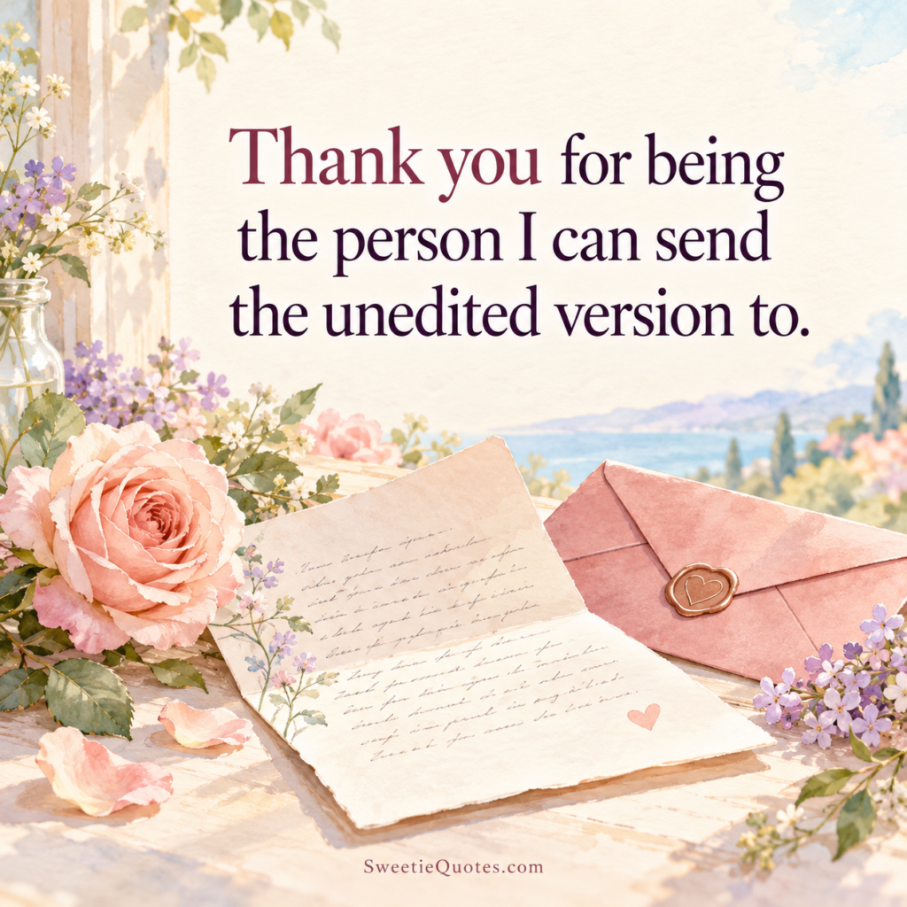 Thank you for being the person I can send the unedited version to.