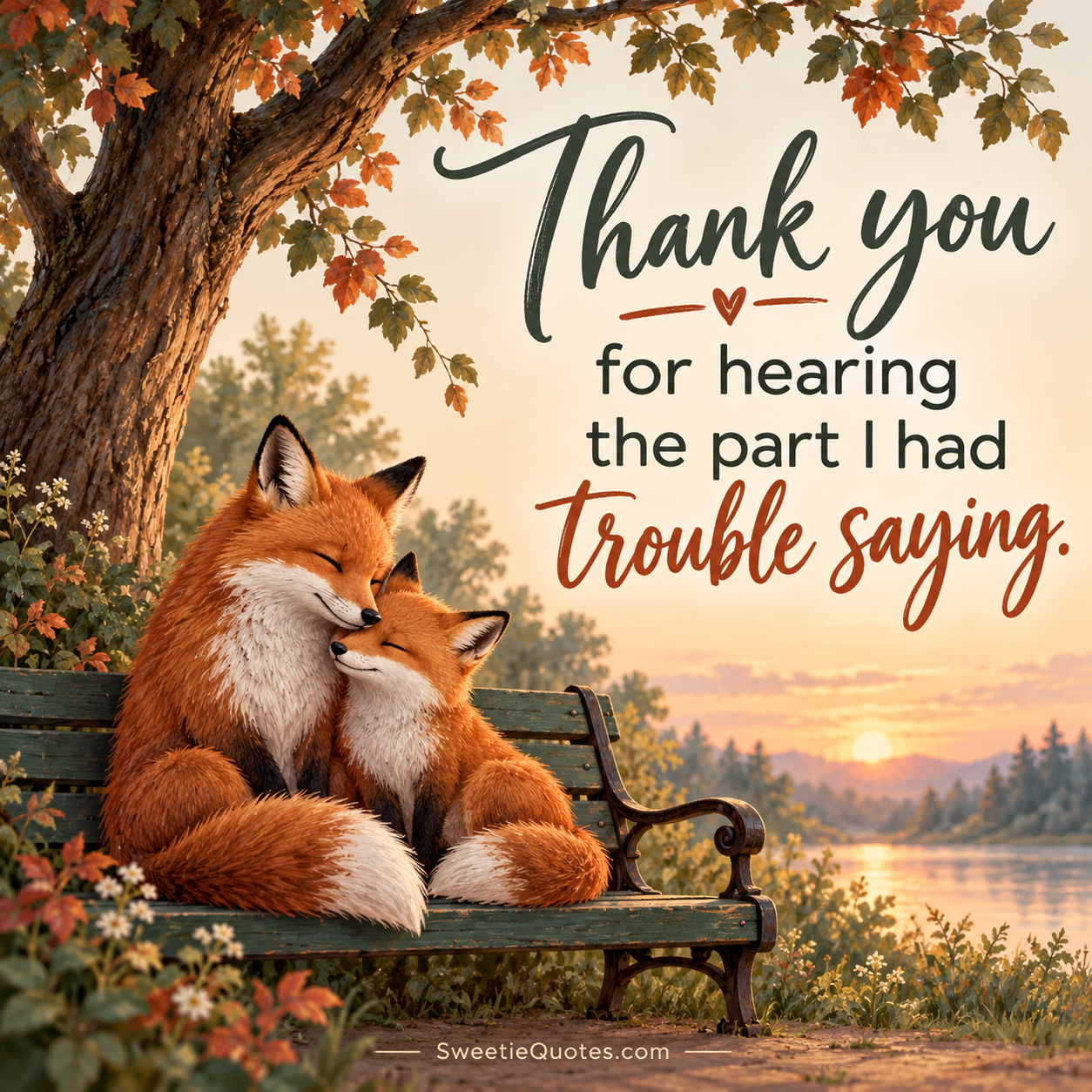 Thank you for hearing the part I had trouble saying.