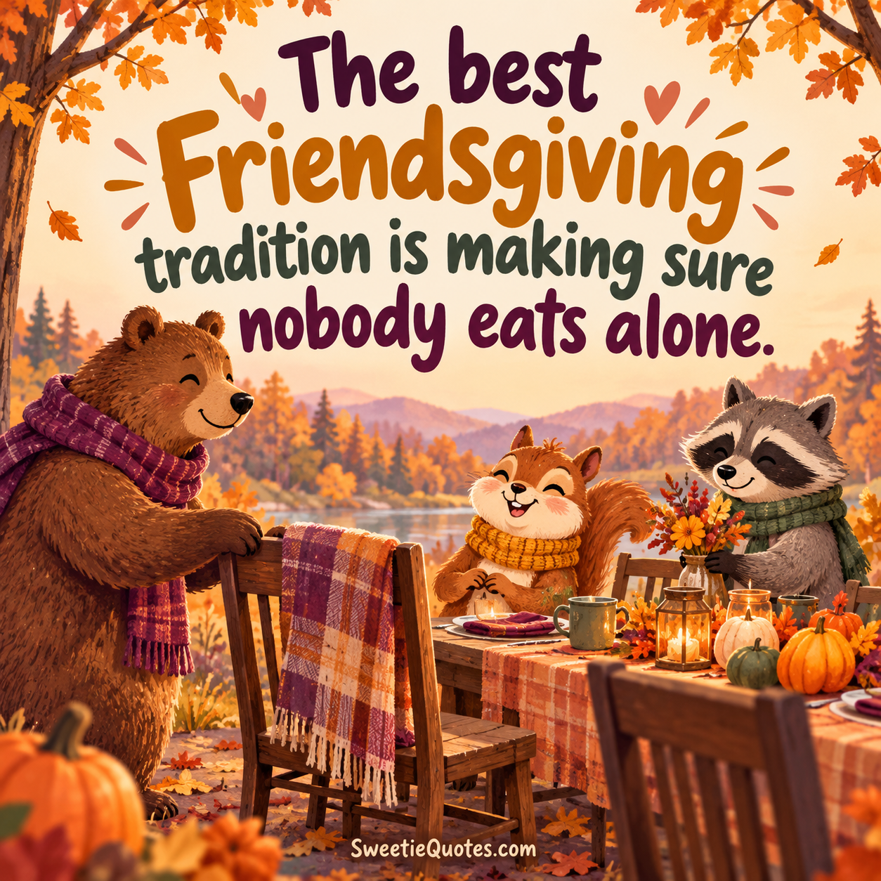 The best Friendsgiving tradition is making sure nobody eats alone.