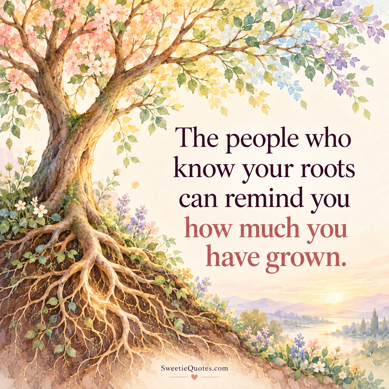 The people who know your roots can remind you how much you have grown.