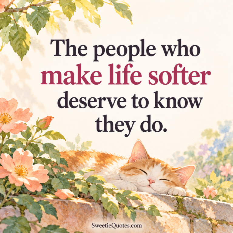 The people who make life softer deserve to know they do.