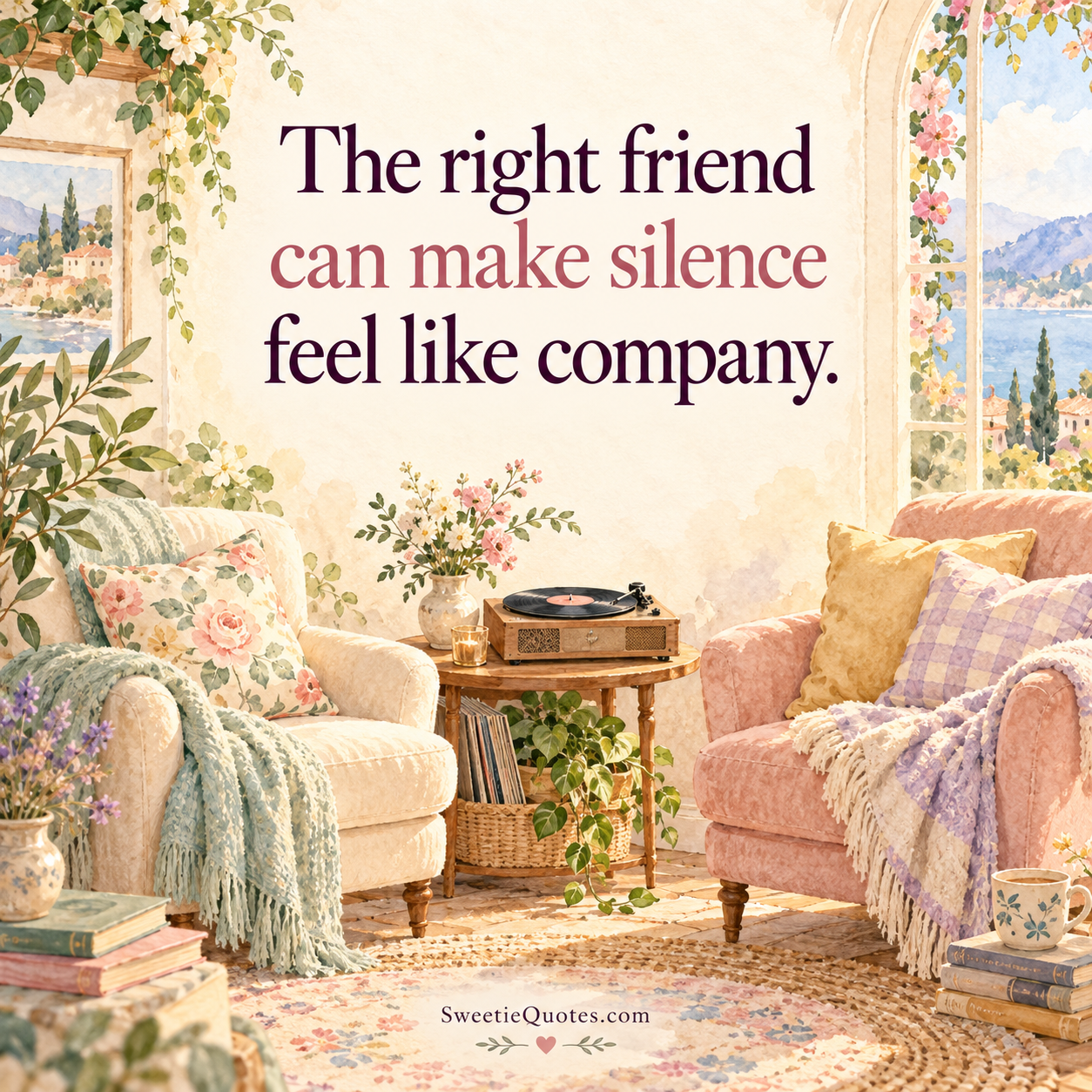 The right friend can make silence feel like company.